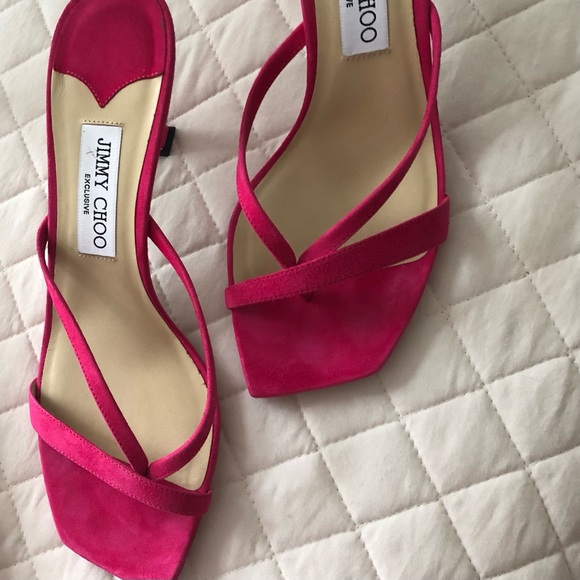 Jimmy Choo Size 40 Fuchsia Suede Maelie heels. - Picture 5 of 7